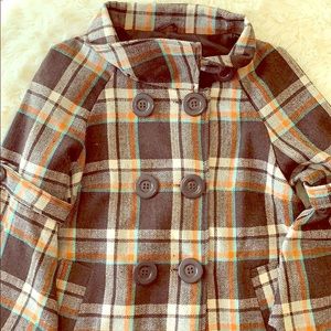 Multi Colored Peacoat With Bell Sleeves